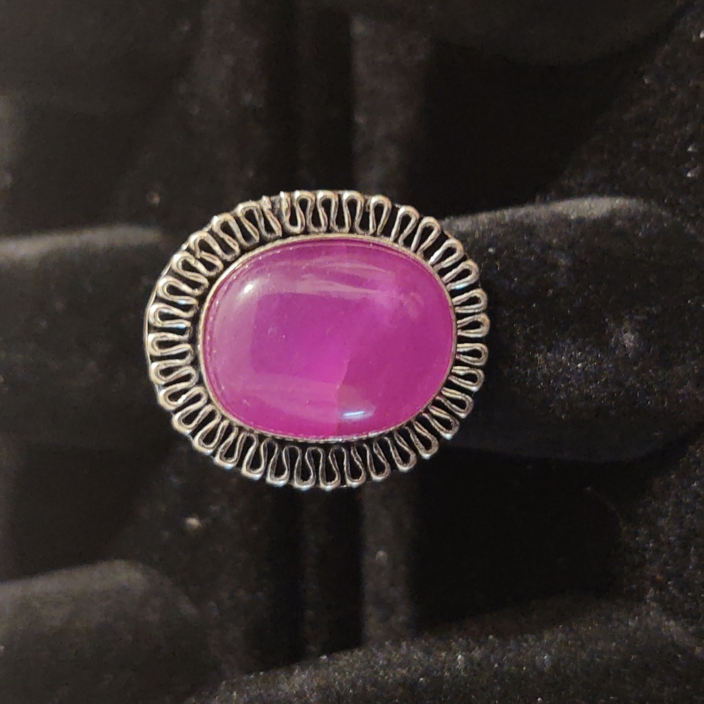 Pink agate ring, size 4.5